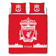 Liverpool FC Double Duvet Cover & Pillowcase YNWA Tone Crest Football Bedding