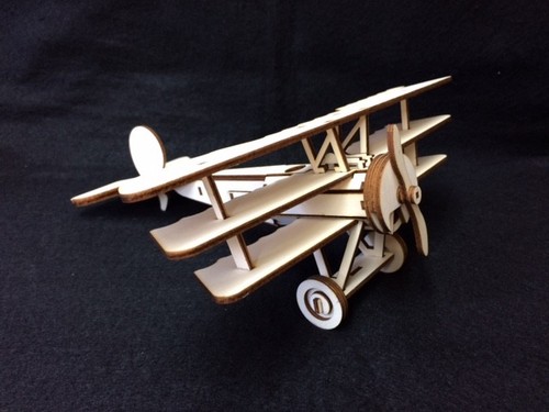 Laser cut wooden fokker - cut,