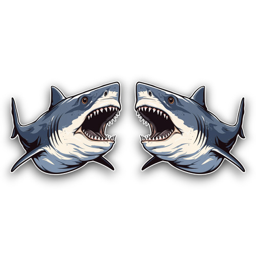 Small great white shark - 2x,
