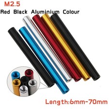 10Pcs Aluminum Alloy 6mm-70mm Long Round M2.5 Threaded Standoff Spacer Nuts Rod