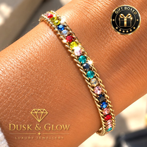 Luxury multicolour tennis halo - multicolour,