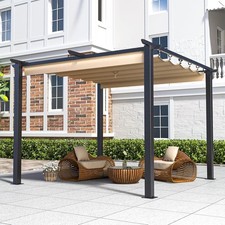 Outdoor retractable pergola - outdoor,