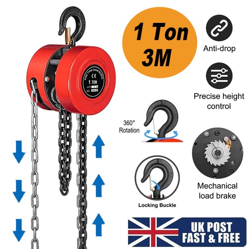 Chain hoist block and - 3m,