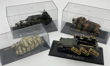 4 Diecast Models of Tanks 3 in Cases Centurion, M16 MGMC, Somua S-35,Sd.Kfz  C17