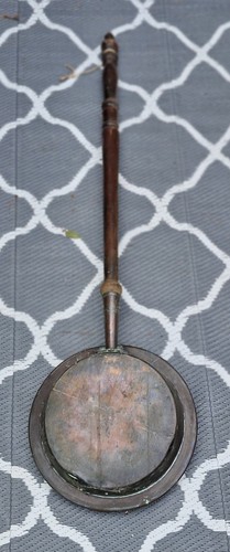 Antique copper bed warming pan - antique,