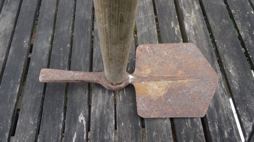 Old vintage entrenching tool - old,
