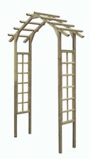 Rowlinson Apex Top Wooden Garden Rose Arch with Trellis Lattice Pressure Treated