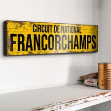 Francorchamps Sign Race Track 40cm Wood Sign Circuit de National Formula one F1