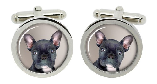 Blue french bulldog cufflinks - bulldog,
