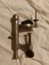 Unusual Antique Sewing Clamp Pin Cushion Reel Holder Sewing Implement 