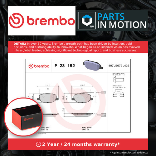 Brake pads set rear - rear, p23152