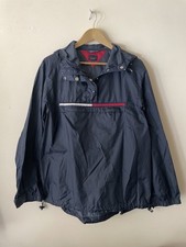 Tommy Hilfiger Jeans Vintage Navy Jacket Windbreaker Coat Womens Large  Y2K