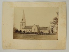 St Michael's Church Steeple Claydon Buckinghamshire UK c1870s VTG Albumen Photo