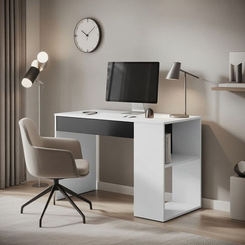Home office desk grey - -, white