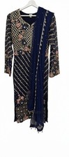 Asian Pakistani Indian wedding/party wear dress 3pc Navy Blue color & stone work