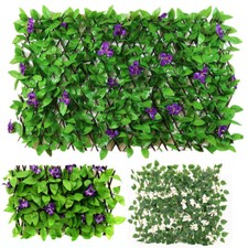 2M Roll Artificial Hedge Garden Fake Ivy Leaf Privacy Fence Screening Wall UK