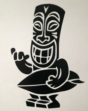 1x Tiki Surf Man Vinyl Sticker