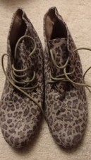 Leopard Print Ankle Boots Size 5