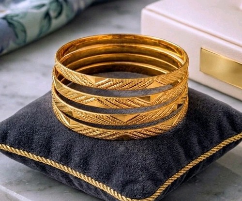 Ethnic bangles 22k gold plated - bangles,