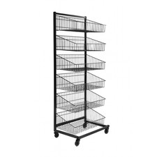 Heavy Duty 6 Tier Stackable Display Basket Black Retail Shop Display Rack