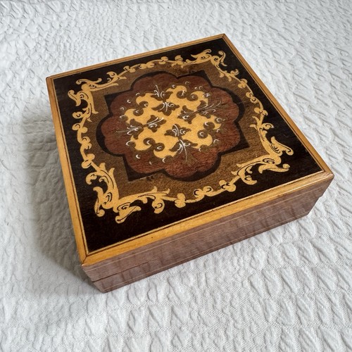 Vintage inlaid wooden box - vintage,