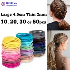 Hair Bands Elastics Bobbles 4.5cm Large Thin Women Girls Kids Endless School Set
