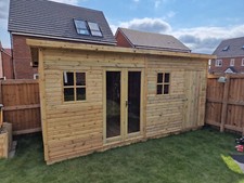 12x6 SUMMERHOUSE COMBI PENT GARDEN SHED OFFICE SUMMER HOUSE WORKSHOP TREATED