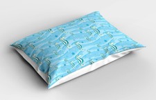 Aqua Pillow Sham Sea Horse and