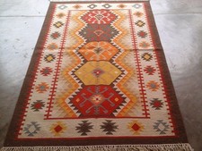 Hand woven wool rug 4x6 - hand,