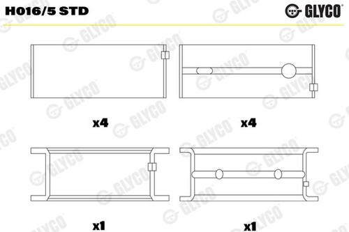 Glyco h016 std crankshaft - glyco, h016/5