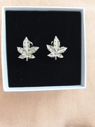 Marcasite leaf design clip - marcasite,