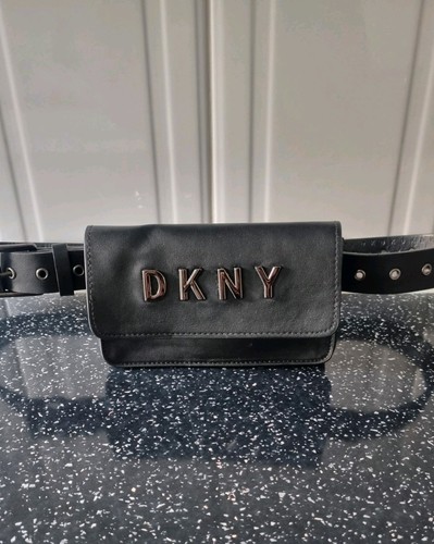 Dkny black gunmetal logo - gunmetal, belt