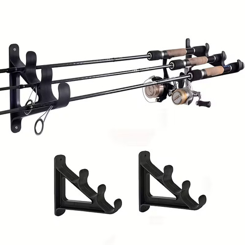 Mounted rod rack with hooks - rack,