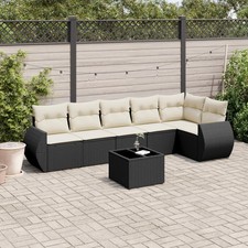  Garden Sofa Set Black, Cream