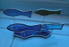 Stained glass suncatcher fish