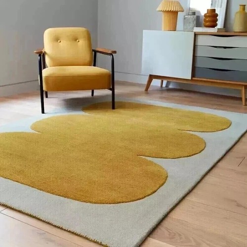 Modern yellow tufted carpet - yellow,
