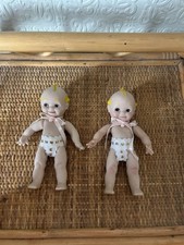 Pair Vintage Kewpie Baby Dolls Porcelain 7” Tall