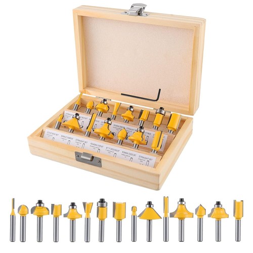 15pcs inch router bits set - inch,