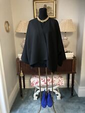 Ladies Black Wool Kimono Jacket 12 Medium Pure Worsted Vintage Joyce Ridings