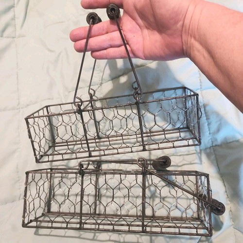 Rustic farmhouse metal baskets - rustic,
