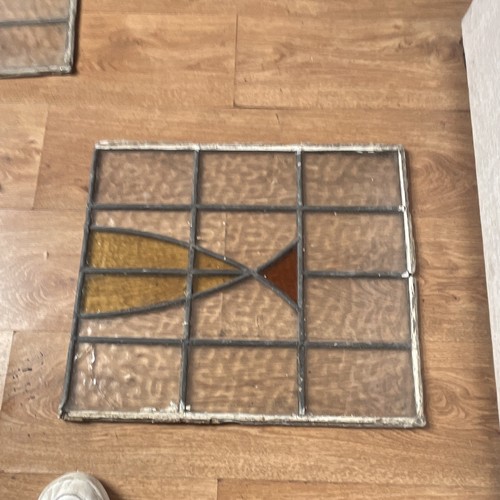 Leaded square stained - leaded, glass