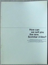 RELIANT SCIMITAR 3 LITRE Car Sales Brochure 1966