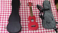 Red star Ukulele with Hard CNB case and Soft Flight case around 55cm long
