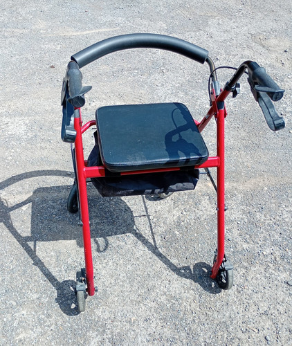 Red wheel rollator walker - red,