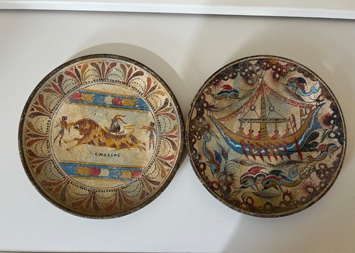 Vintage greek plates set - greek,