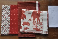 LJ5445 Pack of 4 Fat Quarters for Craft Patchwork Applique Red