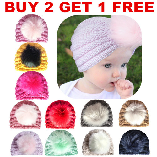 Baby beanie hat pom - baby,
