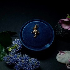 9ct Gold Dog with Gun Charm - Pendant - Vintage