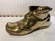 Brass Boot Match Holder/Striker With Mischievous Mice Detail.  Vintage