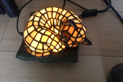 Vintage tiffany style cat - style,
